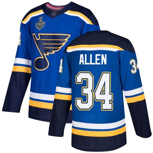 NHL St. Louis Blues Trikot #34 Jake Allen Blau Heim 2019 Stanley Cup